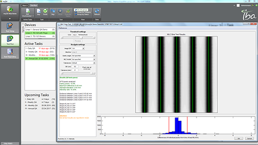 MyQA Machines Test Run MLC Strip Test 533×300